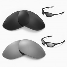 Walleva Titanium + Black Polarized Replacement Lenses For Oakley XX/Old Twenty (before 2011 version) Sunglasses